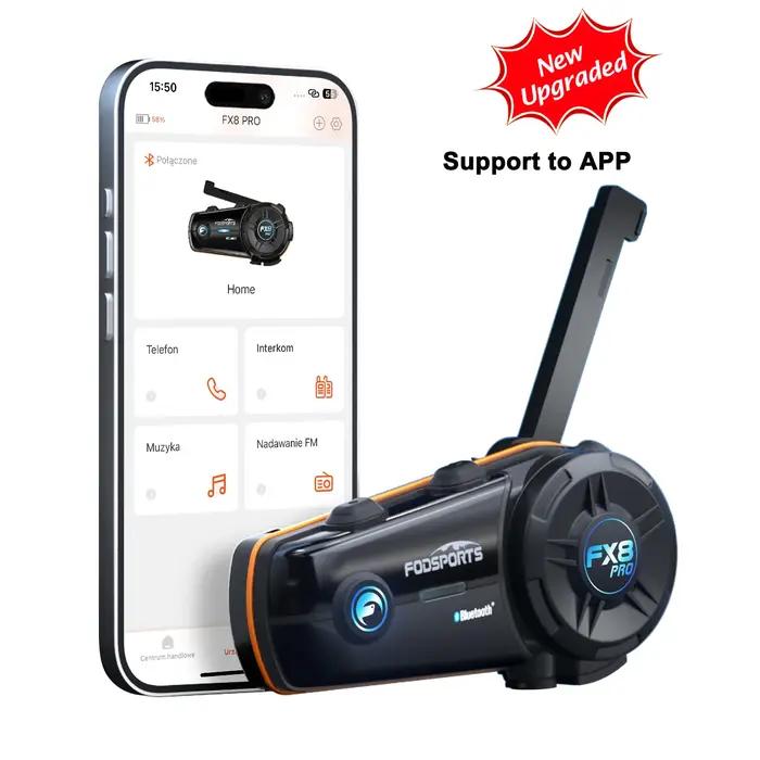Fodsports FX8 Pro Interphone casque de Moto casques 8 coureurs double Bluetooth Intercomunicador Mot