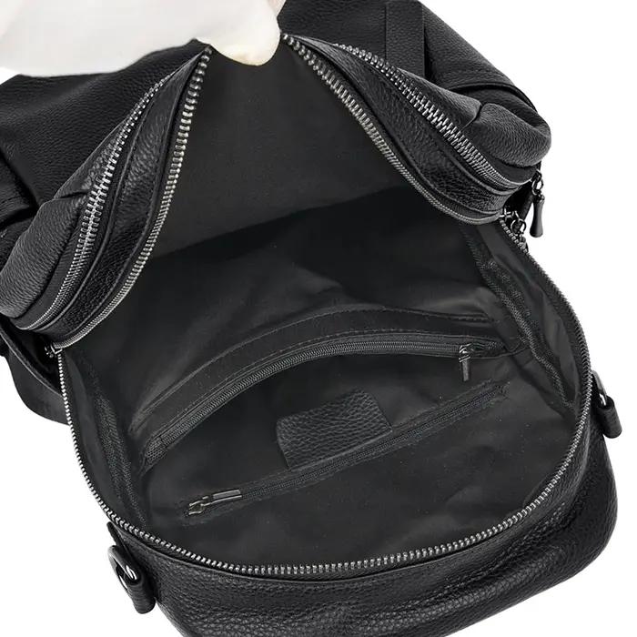 Sac à dos en cuir véritable pour femmes, sac à dos décontracté pour filles, sac à dos de voyage gran