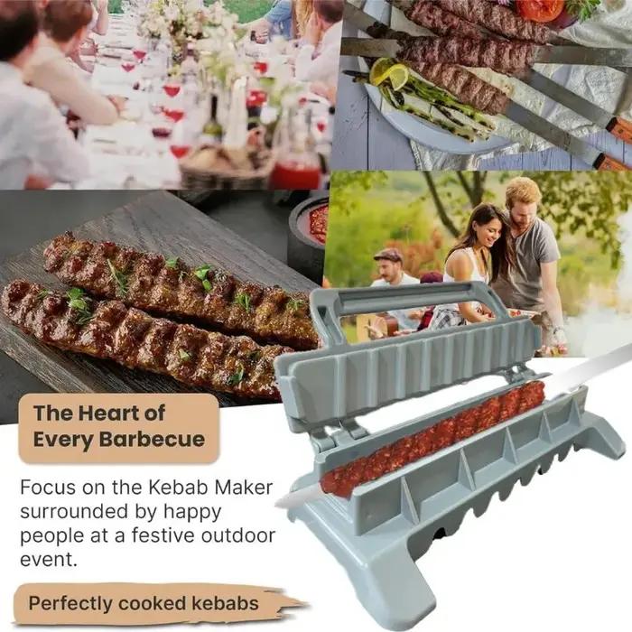 Brochettes de Kebab plates en acier inoxydable, 2.3cm, pour Barbecue, rangée de brochettes, fabrican