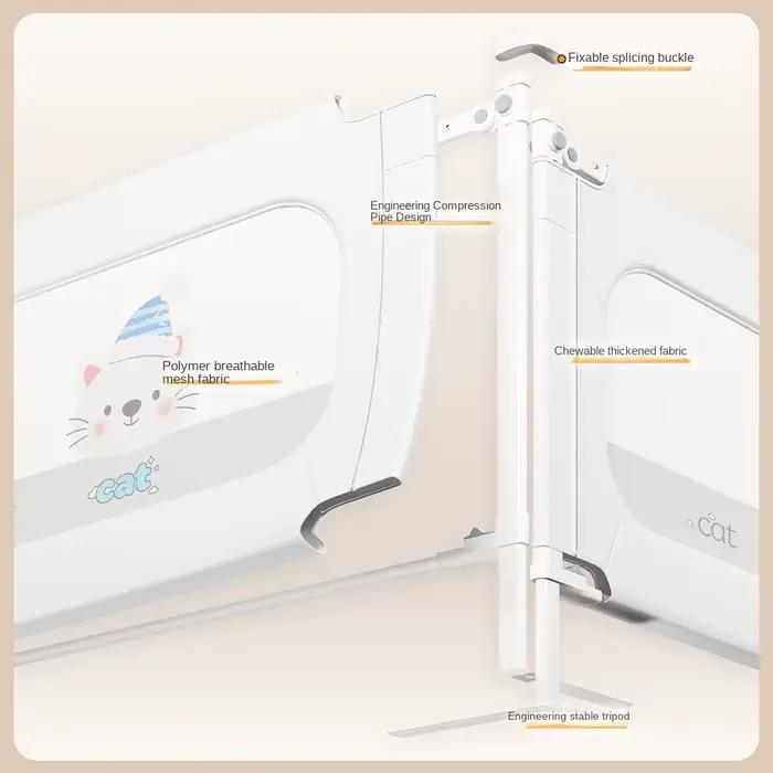 Barrière de sécurité pour lit bébé 3 côtés avec base en U pour une protection complète et facile à installer occasions de naissance et anniversaires pour enfant
