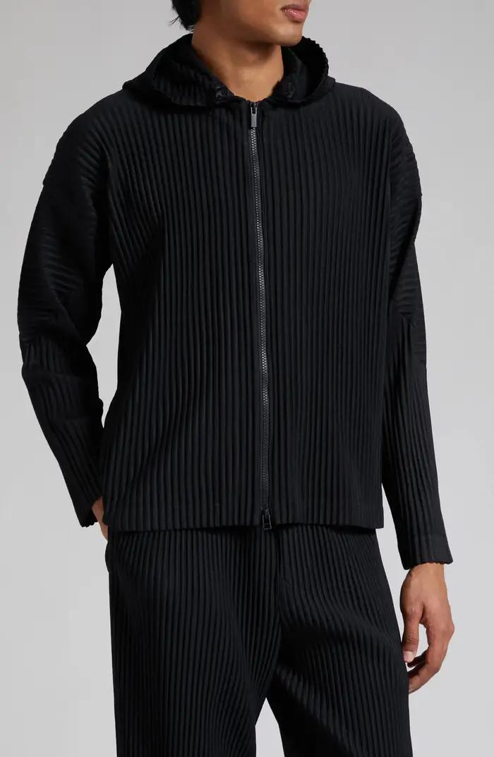 ATA YAKE-Sweat à Capuche Plissé à Fermeture Éclair pour Homme, Veste Classique Décontractée, Manteau