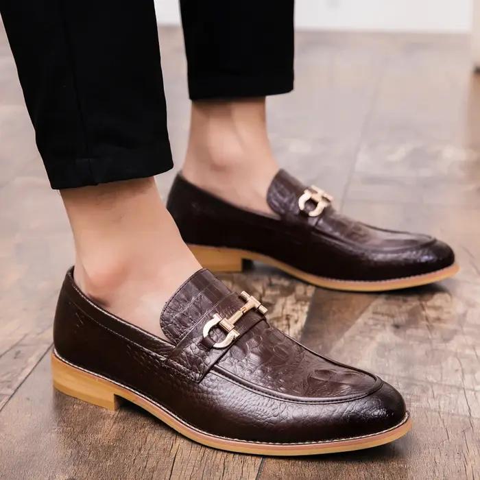 Tendance chaussures en cuir Social hommes fête de mariage bureau en cuir chaussures habillées pour h