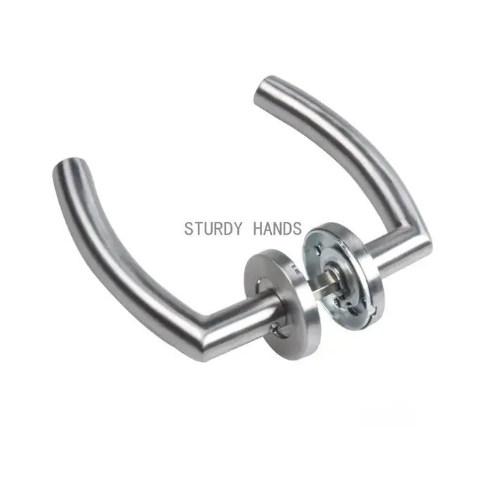 Ensemble de poignées de porte en acier inoxydable, intérieur de maison, serrure à levier, loquet réglable Durable, bouton de sécurité pour chambre à coucher et salle de bains