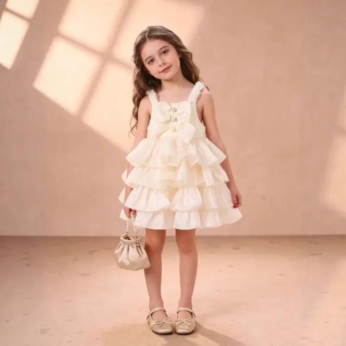 Robe de princesse pour filles 2026, nouvelle collection été, tenue de soirée sans manches pour enfan