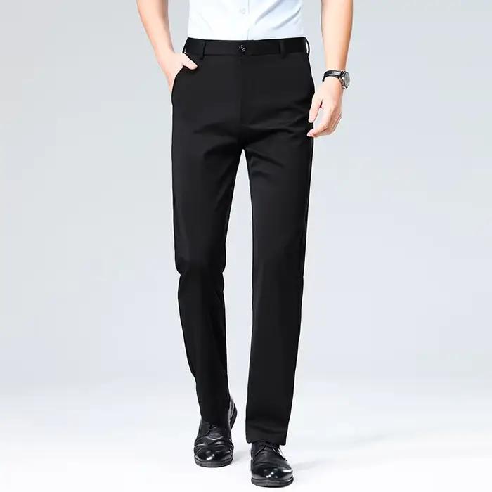 Pantalon d'affaires pour hommes en tissu très extensible adapté à toutes les saisons, doté d'une cei