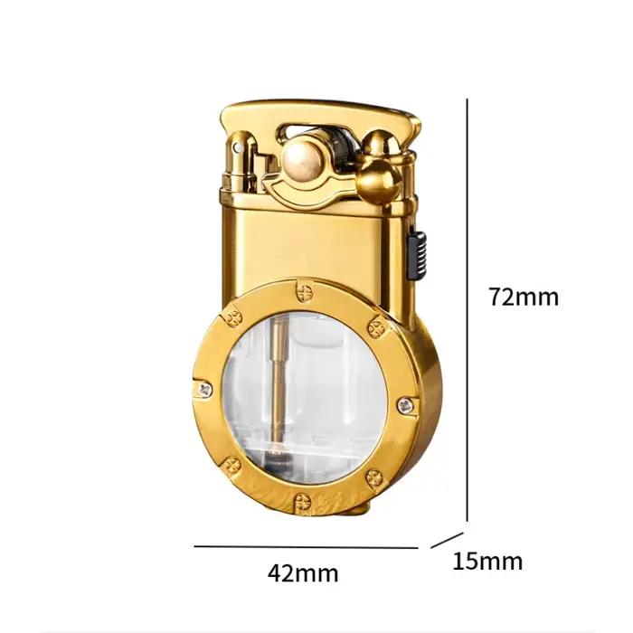 Briquet à Bras de Feu Double en Métal Coupe-Vent Gonflable Portable Cadeau Idéal pour Hommes Passant du Temps à l'Extérieur Occasions Spéciales