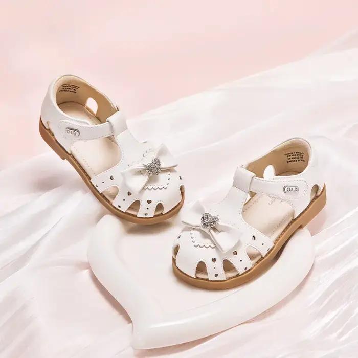 Dave Bella bébé filles sandales été belles chaussures en cuir souple enfants princesse chaussures en