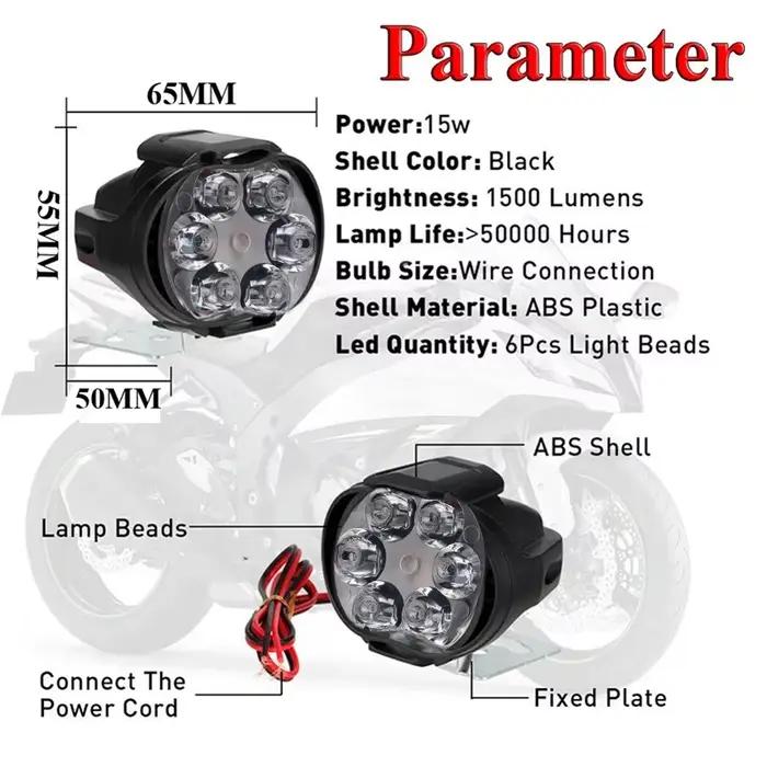 2 pièces Moto phare Led 12V haute luminosité Led lumières lampe pour Moto Moto externe avant Led Foc