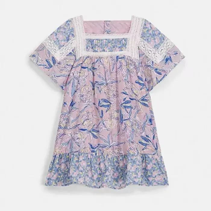 Pré-vente (expédition en mars) 2026 LM Robes d'été pour bébés filles, imprimé floral, en coton, vête