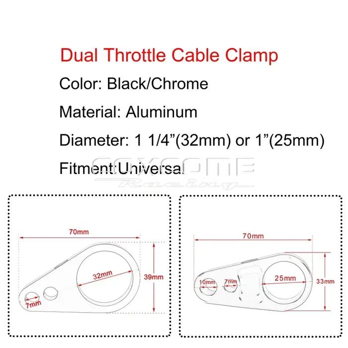 Serre-câble de frein en aluminium CNC, 25mm/32mm, 1 1/4 pouces, double support de câble d'accélérate