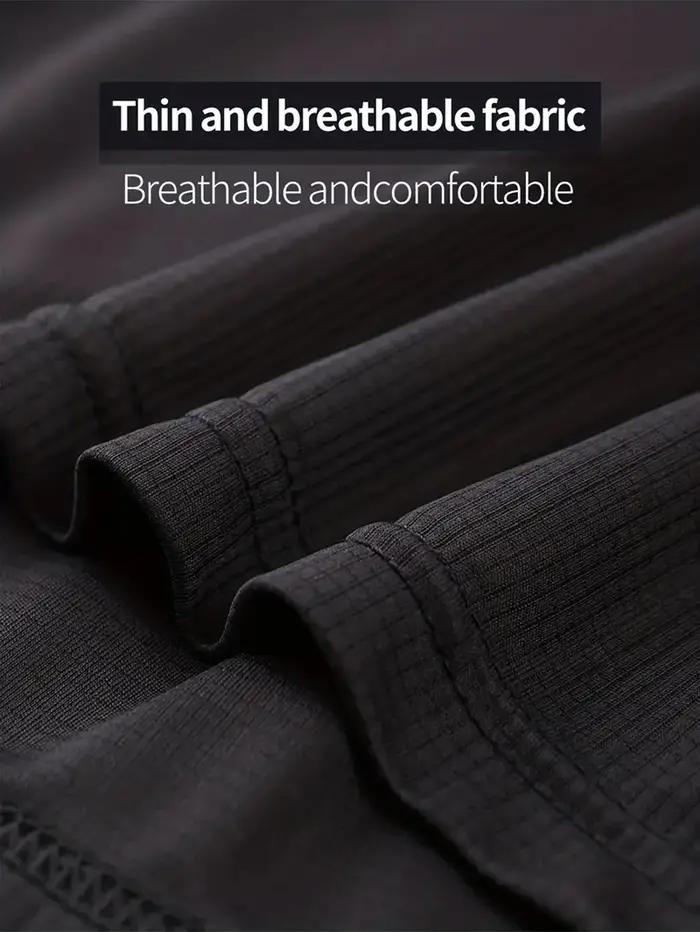 T-shirt col rond 3 pièces noir ultra-léger pour hommes, séchage rapide, respirant, absorbant la sueu