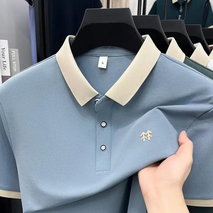 Designer marque mercerisé coton manches courtes polo shirt été nouveau style coréen Casual hommes t