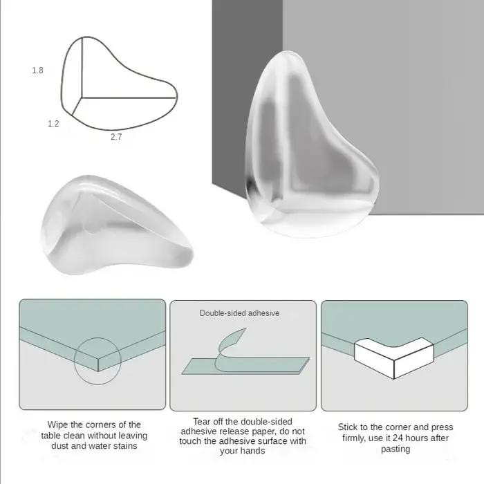 Protecteur d'angle de table Transparent, autocollant de bord, meubles d'angle en verre, protecteur d