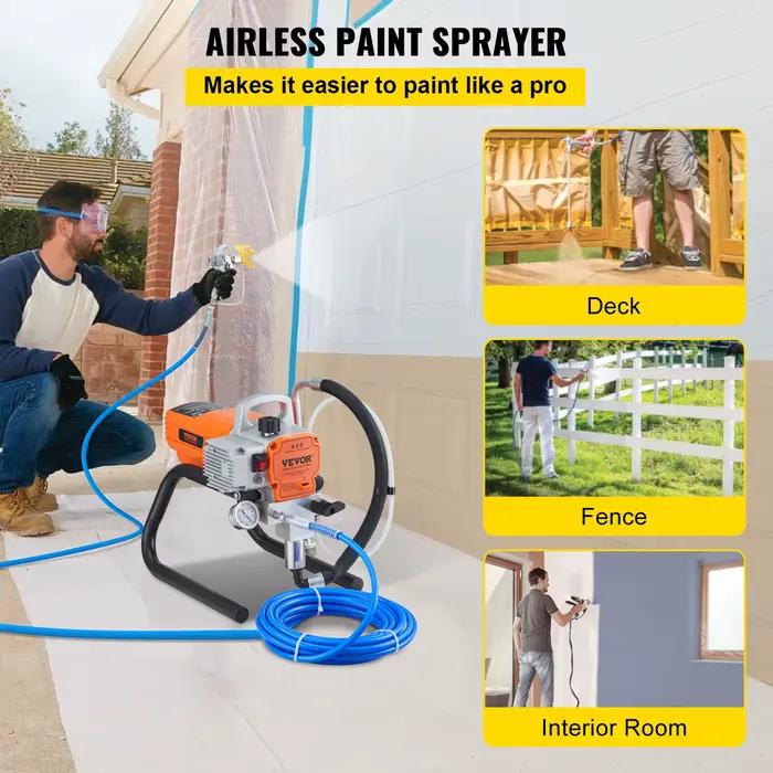 SucceBuy 1500W 1800W Pro pulvérisateur de peinture murale sans air pistolet pulvérisateur électrique