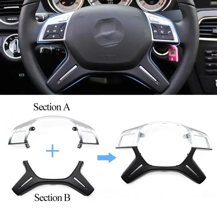 Garniture de couverture de volant de voiture améliorée, panneau extérieur, Mercedes Benz C, E, M, ML