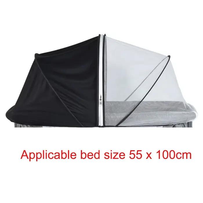 Moustiquaire de lit bébé avec fermeture éclair, respirante et pare-soleil, pour berceau et lit de bé