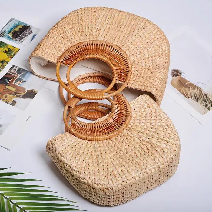 YoReAi-Sac de plage en paille tissé pour femme, élégant, style bohème, grand fourre-tout, sac à main