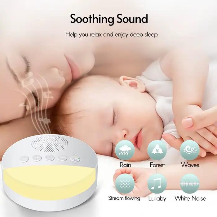 Machine de sommeil bruit blanc 6 sons apaisants - Minutage intelligent 15/30/60 min pour bébés