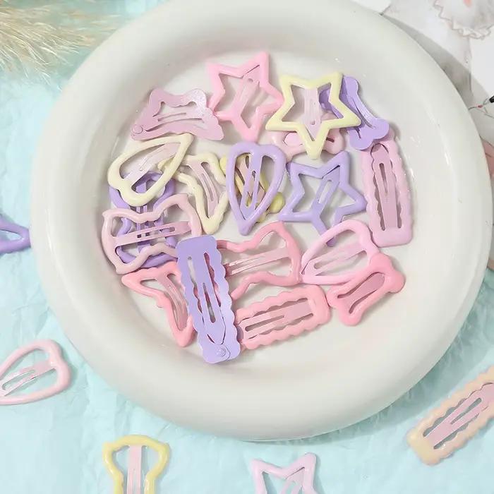 Ensemble de pinces à cheveux étoiles douces et douces, Barrettes sans traction pour bébés filles et