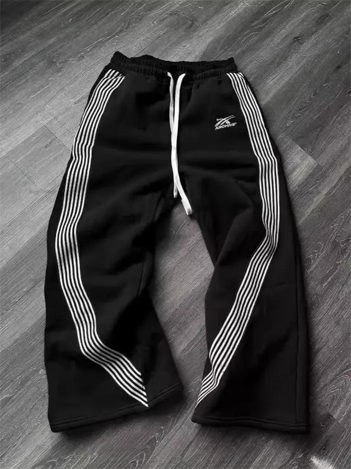Y2k gris pantalons décontractés Vintage fonctionnel tactique hommes femmes Premium Jogging pantalon
