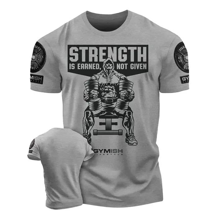 T-shirt d'entraînement imprimé en 3D pour hommes, T-shirt à manches courtes de gymnastique amusant,