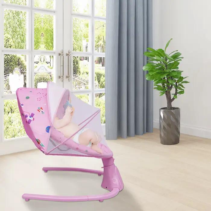 Balançoire réglable pour bébé – Télécommande, 4 vitesses de balançoire, coussin confortable pour nou