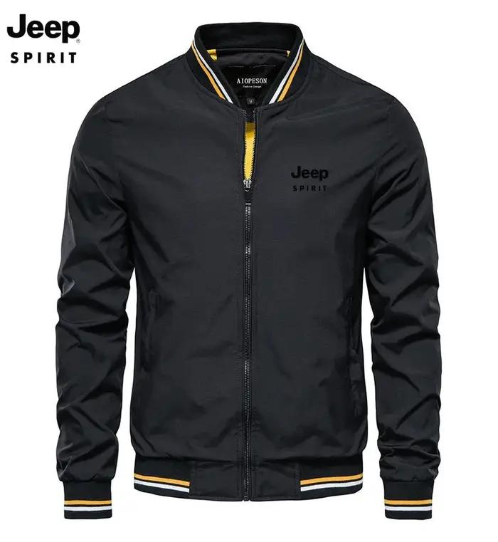 Veste Jeep à col montant pour le printemps et l'automne, veste de baseball décontractée de haute qua