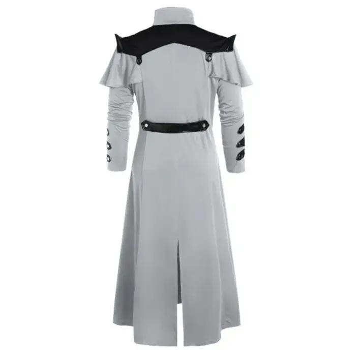 Vintage Halloween médiéval Steampunk Assassin elfes Pirate Costume adulte hommes noir longue veste f