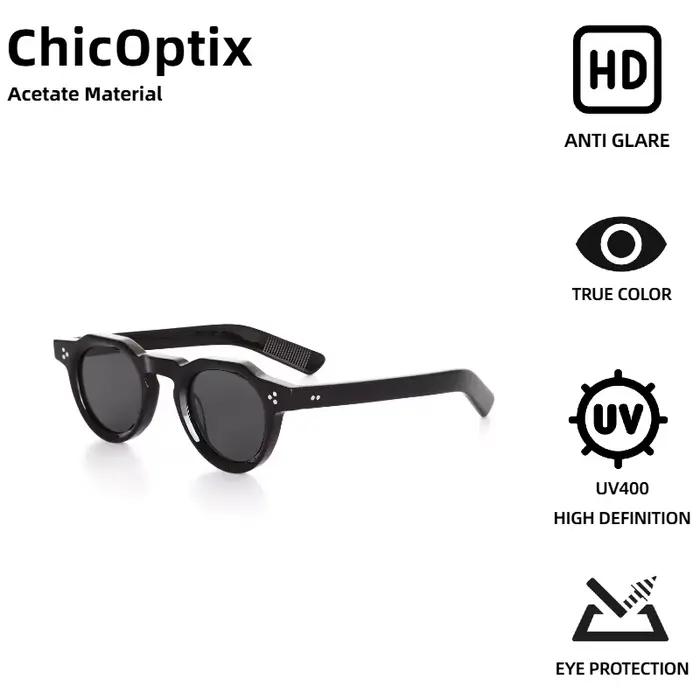 ChicOptix mode Vintage Rivet Design femmes lunettes de soleil acétate hommes marque de luxe lunettes