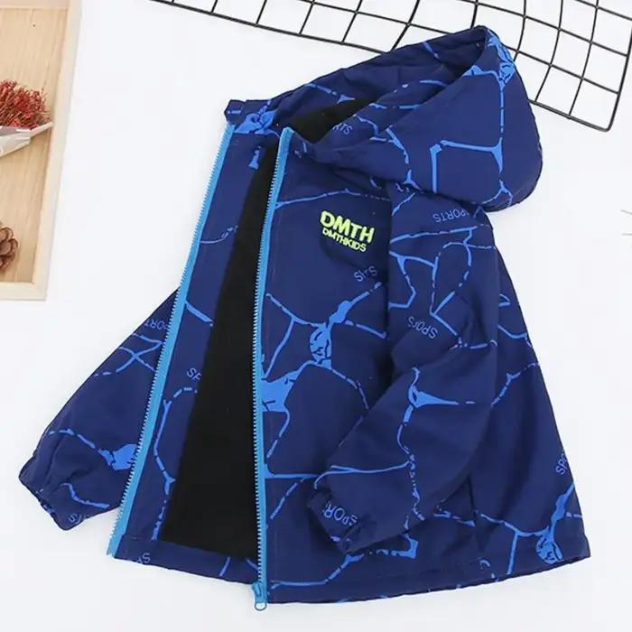 Veste extérieure épaisse imperméable pour garçon - Manteau à capuche coupe-vent mode automne