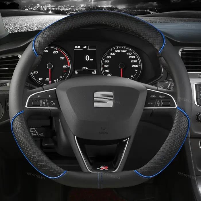 Housse de volant de voiture en cuir microfibre, 38cm, antidérapante, pour Seat Tarraco Arona Ateca I