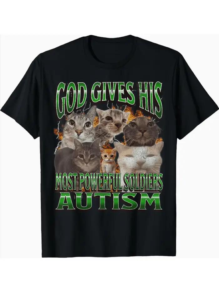 T-Shirt à motif de chat «d'ai donné que le guerrier le plus fort: l'autisme», T-Shirt promotionnel a