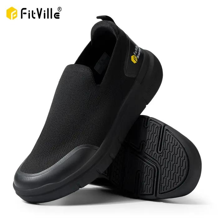 FitVille chaussures de marche pour hommes chaussures de fasciite plantaire Extra larges légères pour
