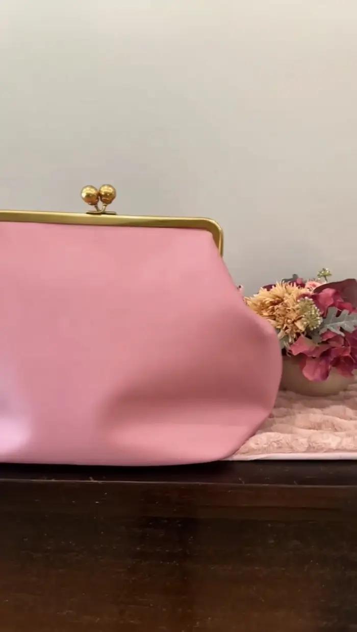 LOST IN VINTAGE sac en cuir artificiel grandes boules baiser-lock grande grande pochette sac à main