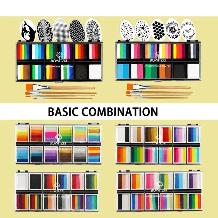 Bowitzki Kit de peinture pour le visage professionnel pour enfants adultes ensemble de peinture pour