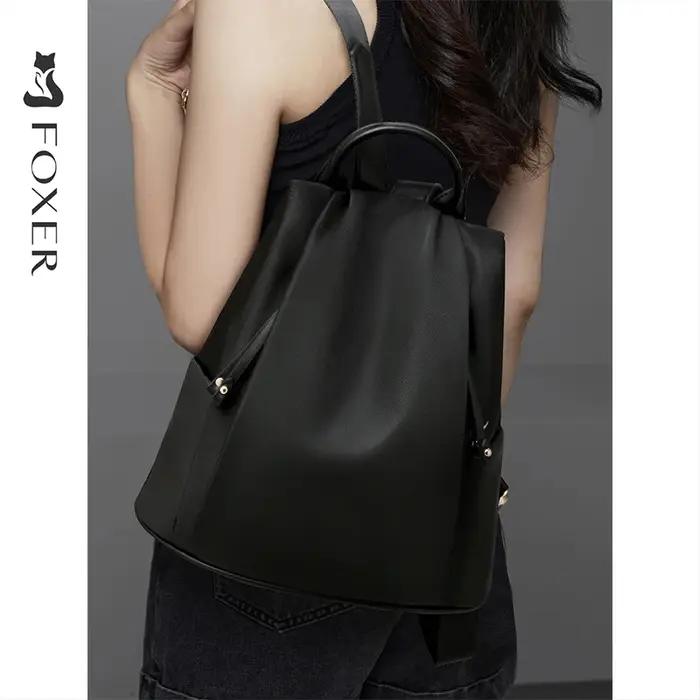 Sac à dos en tissu FOXER pour femme 2026 – Sac à bandoulière tendance avec poignée supérieure pour é