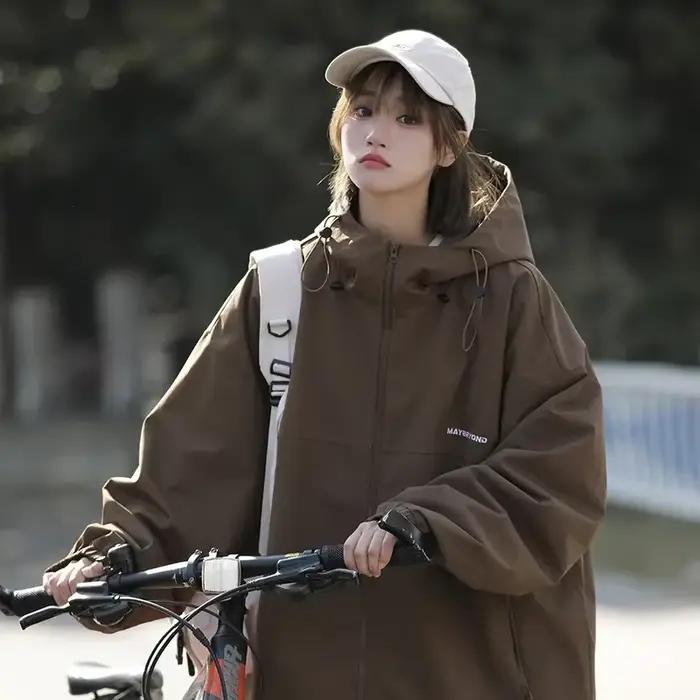 Automne femmes japonais Baseball coupe-vent vestes à manches longues unique manteau d'extérieur haut