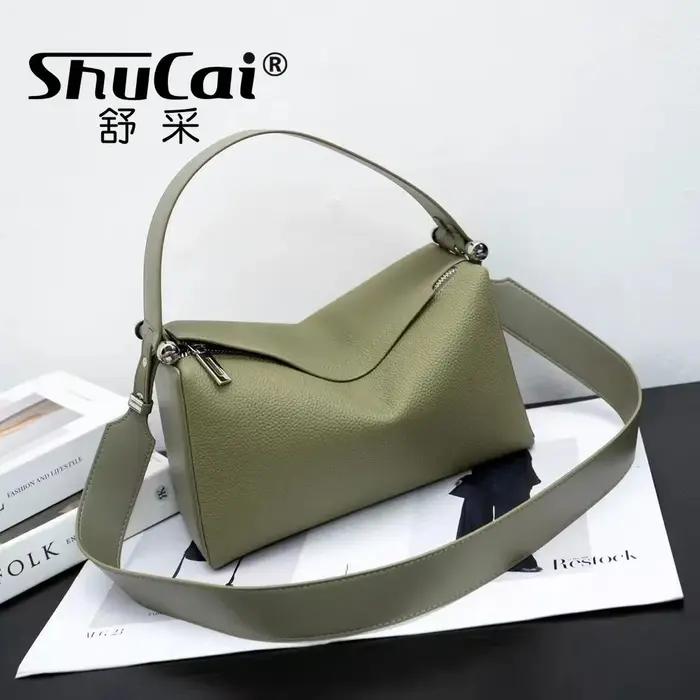 Sac à ati elles en cuir de vachette pour femme, cuir véritable, couche de tête, sac à bandoulière Bo