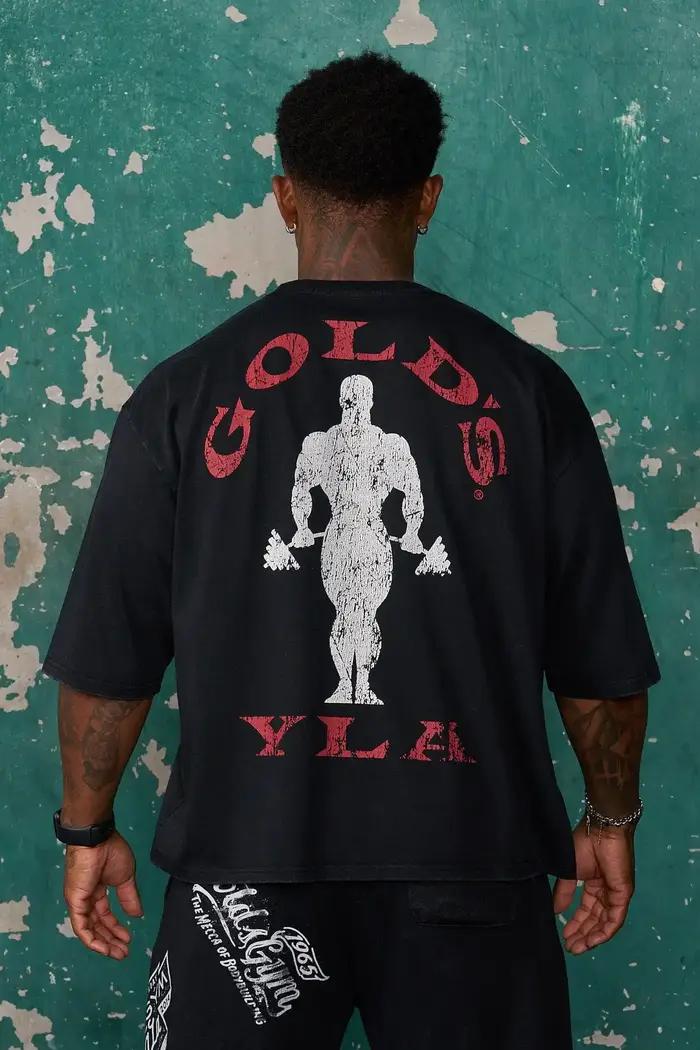 T-shirt imprimé grande taille pour homme Golds Gym New Age 2026 - Convient pour les entraînements qu