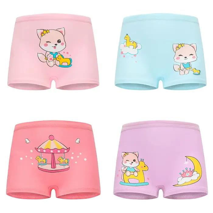 4 pièces/lot conception enfants filles culottes coton doux joli dessin animé licorne enfant sous-vêt