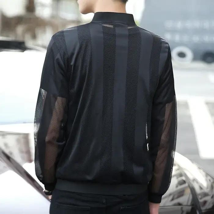 Vêtements de Protection solaire légers pour hommes, manteau d'été décontracté à col creux et respira
