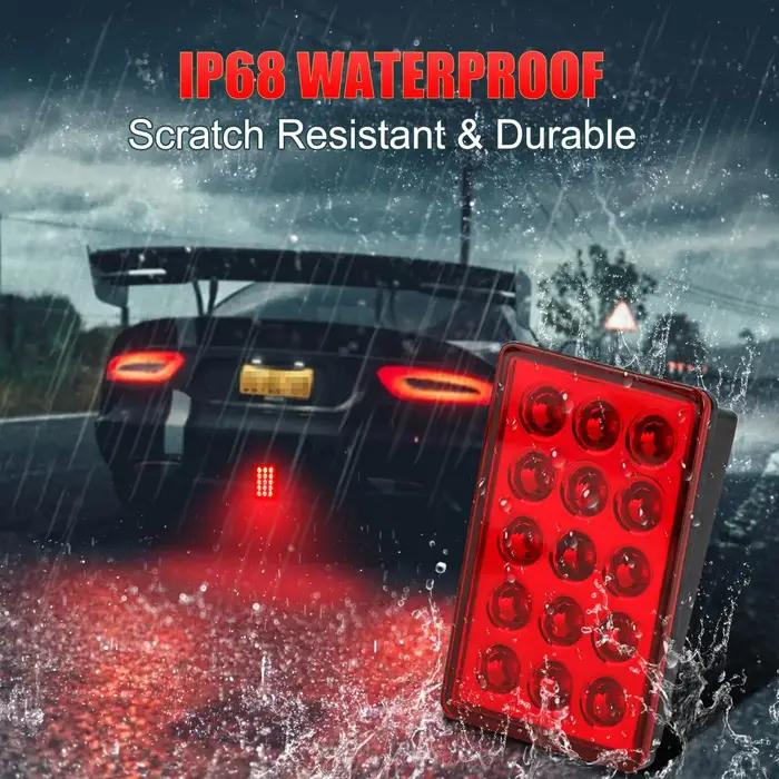 F1 Style feux pilotes de frein Led 12V 15led feux arrière Auto Flash avertissement arrêt inverse feu