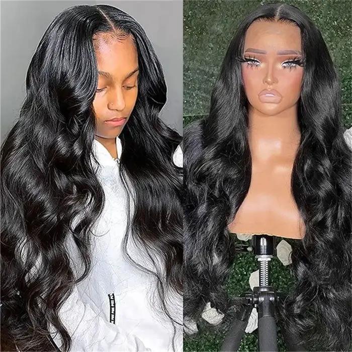 Perruque Lace Front Wig Body Wave Brésilienne Naturelle, Cheveux Humains Transparent, 13x4, HD, Pre-