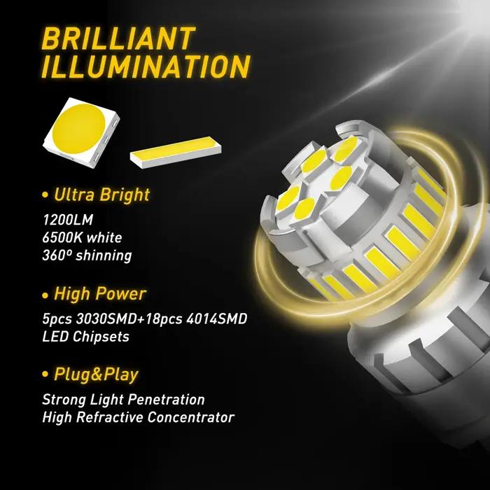 AUXITO 2 pièces T20 LED Canbus 7443 W21/5W ampoule LED 6500K blanc feu de stationnement DRL pour Peu