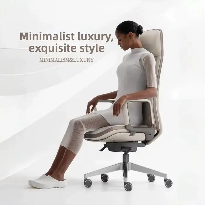 Chaise de bureau haut de gamme pivotante et inclinable avec roulettes pour bureau de direction et usage général confortable et élégant