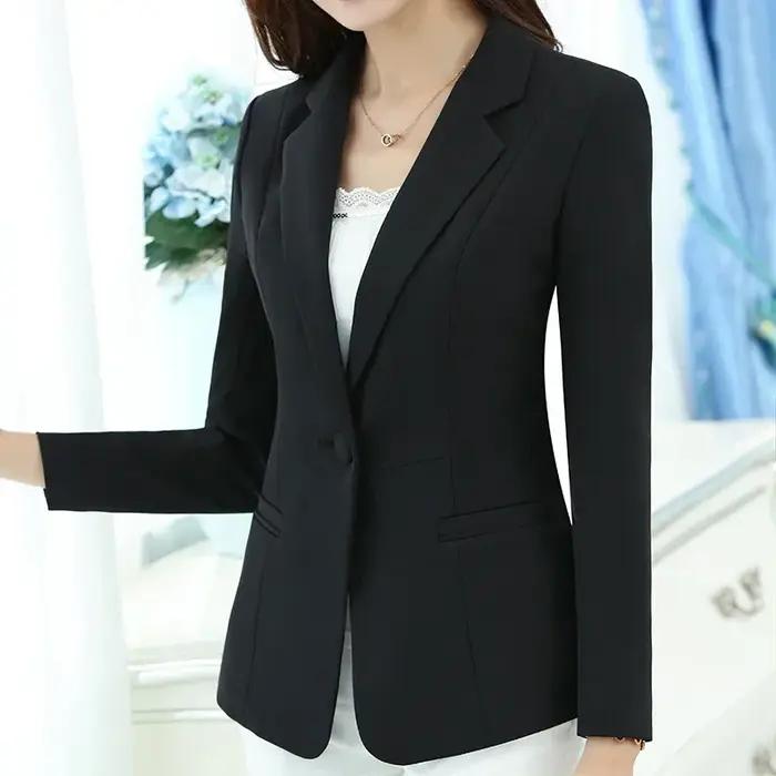 Blazer de bureau pour femmes, vêtements d'extérieur élégants, manches longues, vêtements de travail