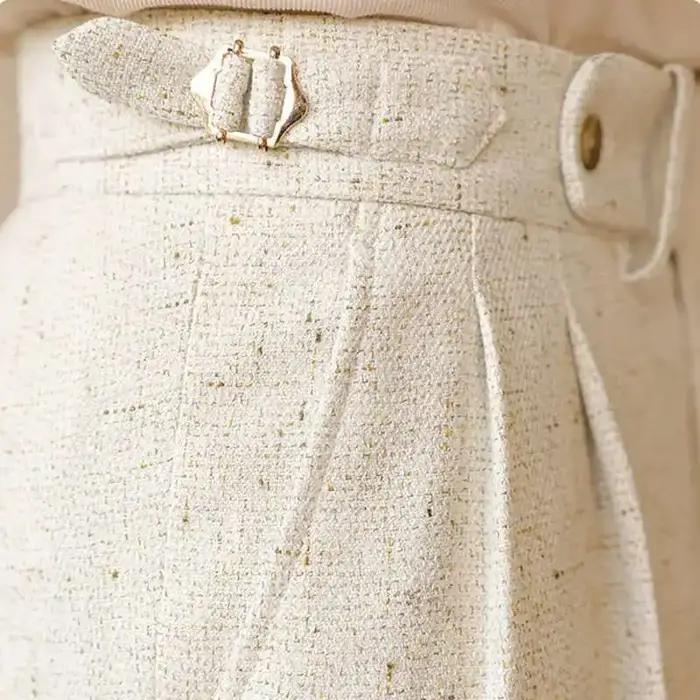 Pantalon de surintendant décontracté taille haute pour hommes, jambe droite, bouton Paris, affaires,