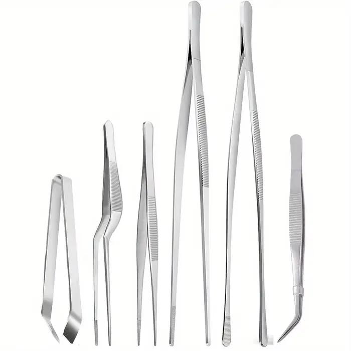 Ensemble de pincettes de cuisine en acier inoxydable, pincettes de Chef professionnelles, pincettes