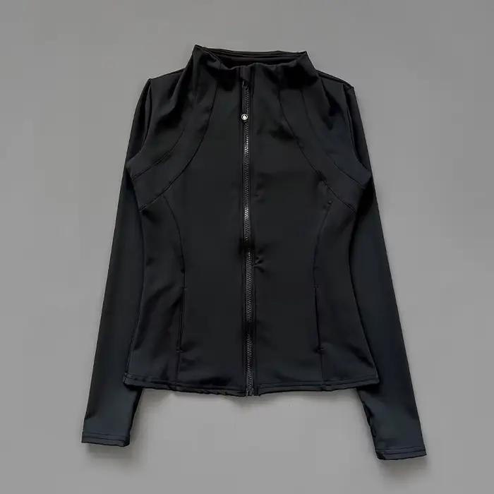 Veste de Fitness à col montant pour femmes, séchage rapide, coupe ajustée, fermeture éclair, vêtemen