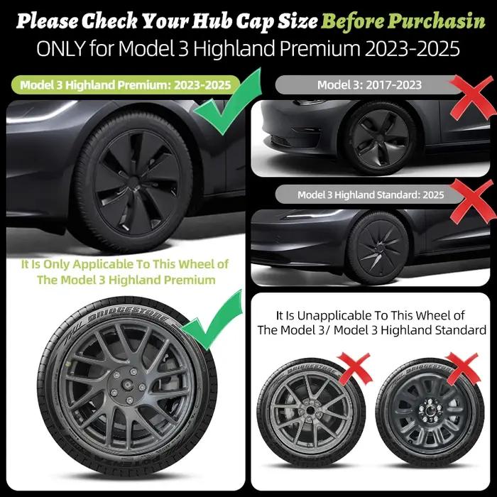Conception de couverture de roue pour Tesla modèle 3 Highland 2023 – 2026, 4 pièces, enjoliveurs dro